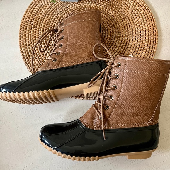 JBU By JAMBU Womens Maplewood Waterproof Round Toe LaceUp Duck Rain boots Size 7 - Picture 8 of 10